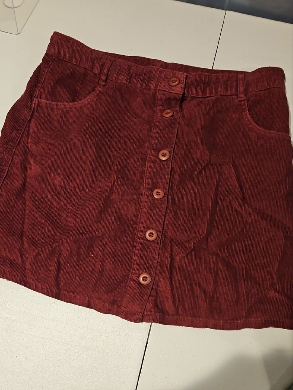 Jungmaven Hemp Corduroy Skirt- Rust 0150